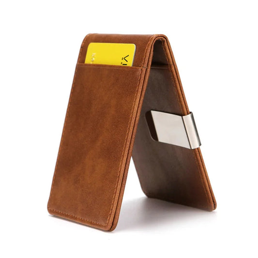 Adora Milano Fashion Men PU Leather Bifold Money Clips  Card Holder