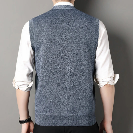 Adora Milano Winter Mens Vest Casual Sweater Vests Button Up Cardigan Men's V-neck Fashion Knitted Cardigans