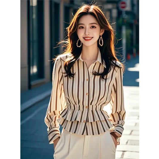 Adora Milano Women's Striped Shirt  Fashionable  Top