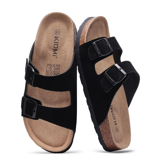 Adora Milano Sandals For Women Outdoor  Adjustable Buckle Lady Cozy Casual Flat Slipper