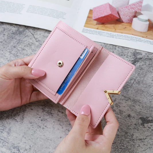 Adora Milano purse short retro card  leather simple folding  wallet