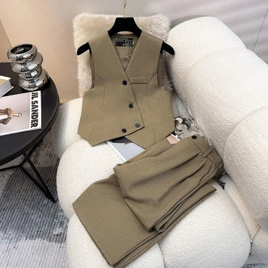 Adora Milano Casual Wide Leg Pants Two-piece Set for Women