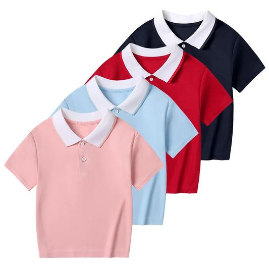 Adora Milano  Children's Summer Color Matching Lapel POLO Shirt Boy