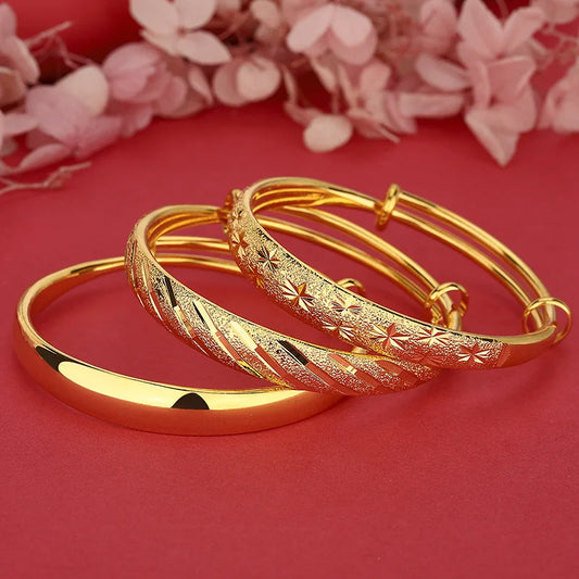 Adora Milano Women's Wide Bangle Pure Gold,sleek glossy design, smooth & grand, exuding elegance