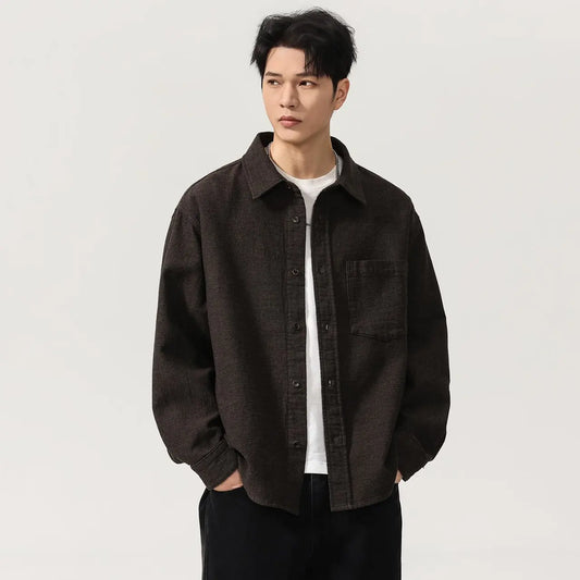 Adora Milano Shirt Men Fashion Vintage Loose Casual  Cargo Shirts