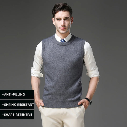 Adora Milano Brand Business Casual Fashion Men Knit Pullover Sweater Vest Autum Winter Sleeveless