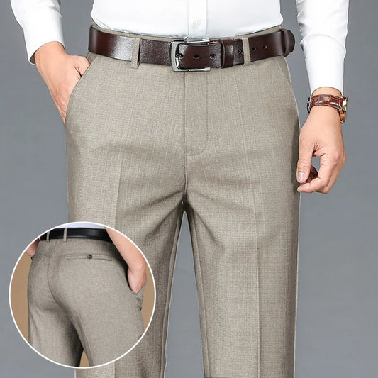 Adora Milano Men's Classic Straight Leg Business Suit Pants Solid