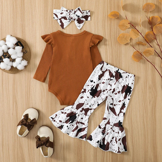 Adora Milano  Girls Winter Outfit Long Sleeve Floral Print Leggings Set