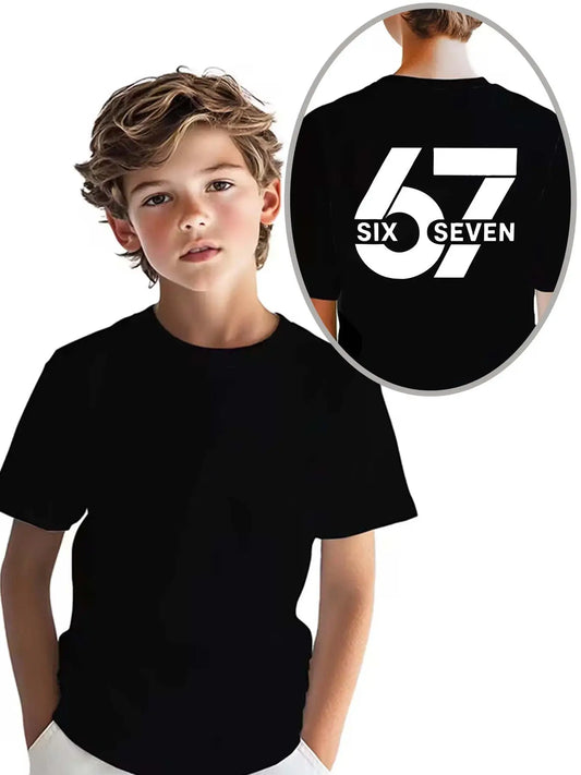 Adora Milano Short-Sleeved T-Shirt with a Pattern on the Back, Children,Printed Short T-Shirt