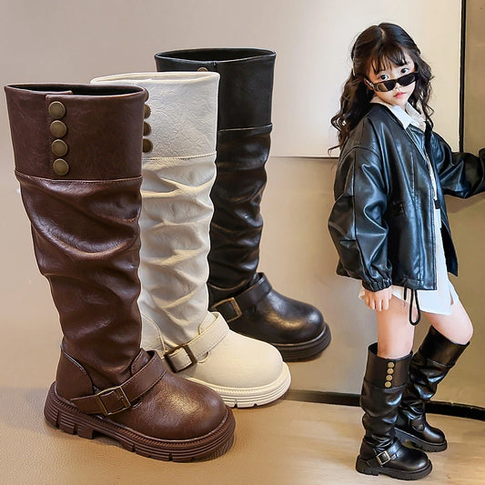 Adora Milano Girls Winter Fashion  Warm/Soft Thick-soled Evening Long Knee-high Boots