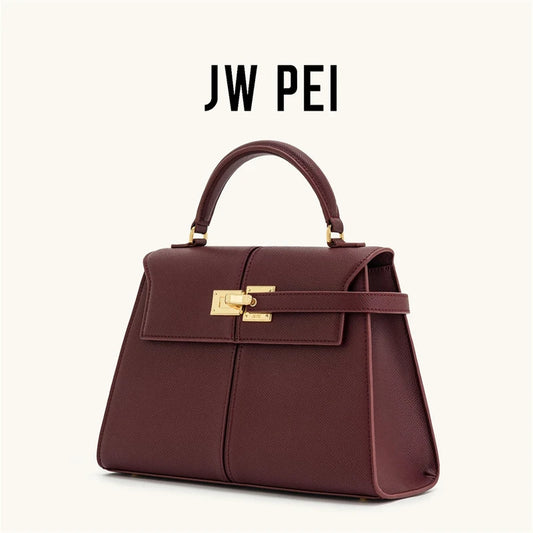 Adora Milano Women's Handbag Elise Designer Fashion  Burgundy Handbag Large Square Crossbody Bag High-end Women's Bag