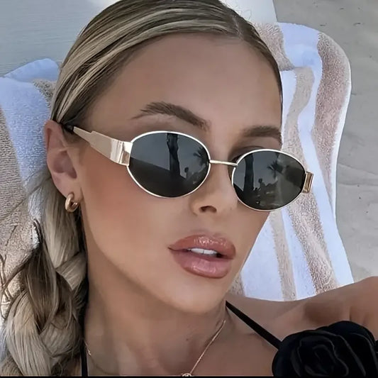 Adora Milano Protection Sunglasses Vintage New Women's Metal Oval Sun Glasses Ladies Classic
