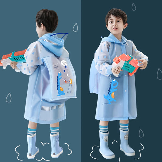 Adora Milano Children Raincoat Girls Boys School Students Backpack Location Waterproof