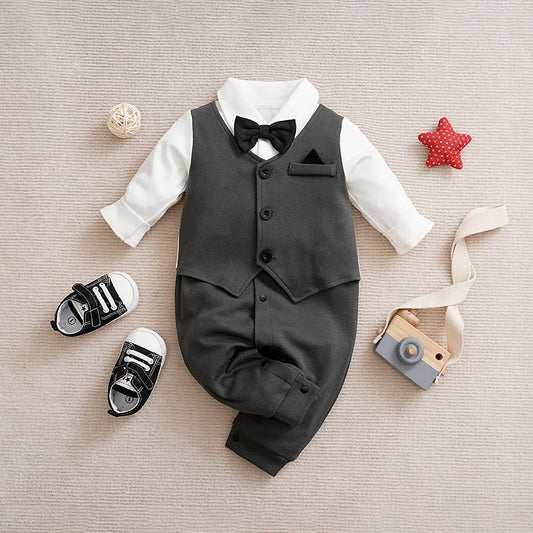 Adora Milano  Boys bow tie Cotton Clothing  One-Piece long sleeves Jacket 0-2 years