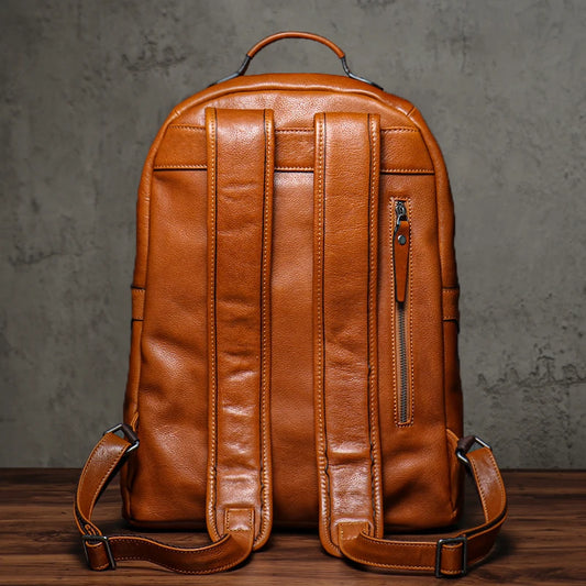 Adora Milano Quality Genuin Leather Backpack Men's Retro Weekend Travel Bag Women
