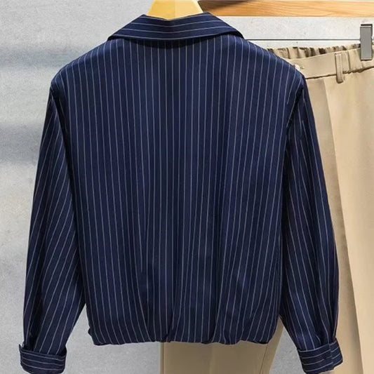Adora Milano Men Striped Long Sleeve Shirt Spring Autumn  Versatile Coats Fashion Casual