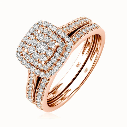 Adora Milano Ring Set For Woman Color Original 925 Silver Certified Bridal Jewelry Luxury Wedding Gift