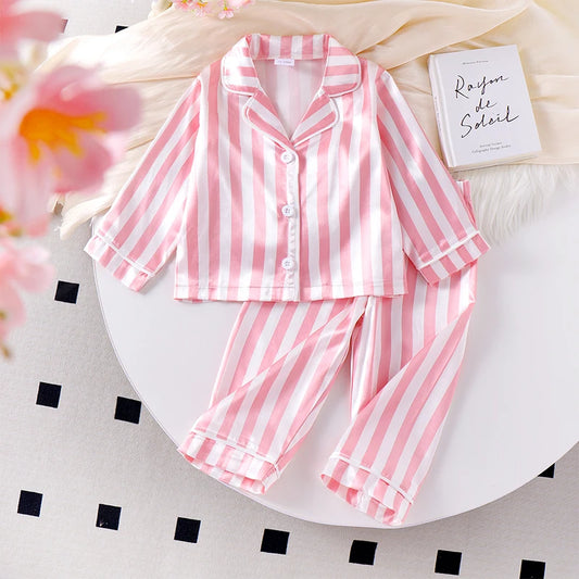 Adora Milano Kids Boys Girls Pajamas Set Print Button Long Sleeves Shirt and Pants