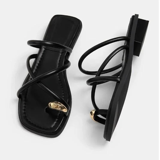 Adora Milano Stylish Women's Cross Strap Slide Sandals Comfortable Lightweight