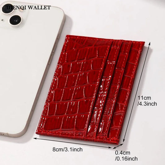 Adora Milano Women's Simple Solid Crocodile Wallet Casual Card Holder