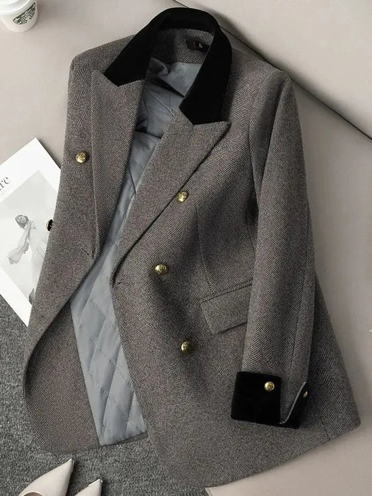 Adora Milano  winter new style gray slim fit women blazer fashion  blazer for women