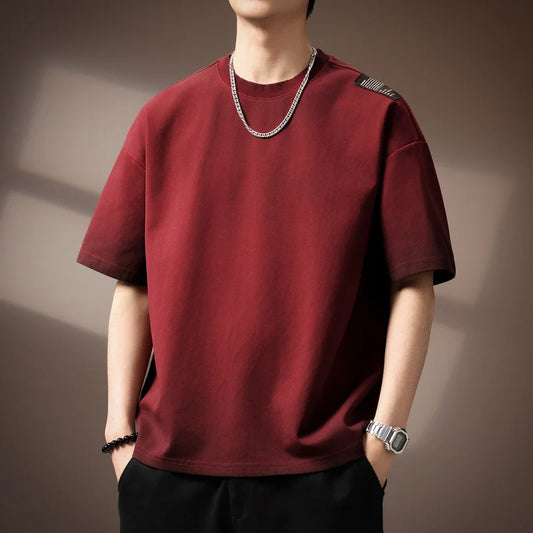 Adora Milano Fashionable solid color simple T-shirt men's