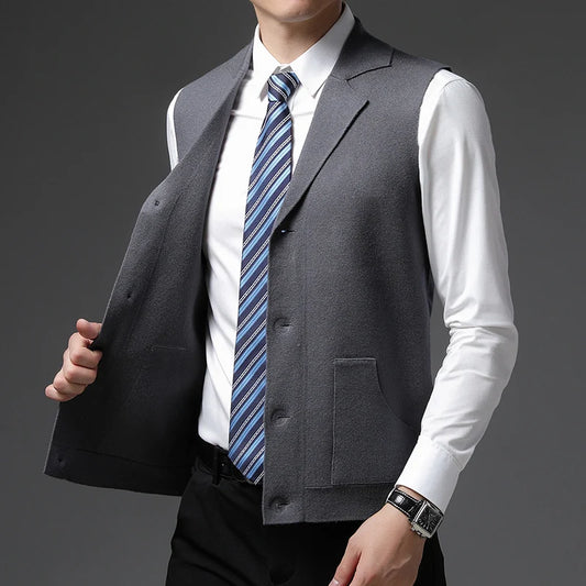 Adora Milano Waistcoats Lapel Fashion Casual Sweater Vest Sleeveless