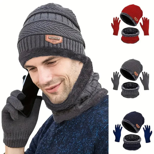 Adora Milano Warm & Soft Winter Fleece-lined Knitted Hat, Scarves