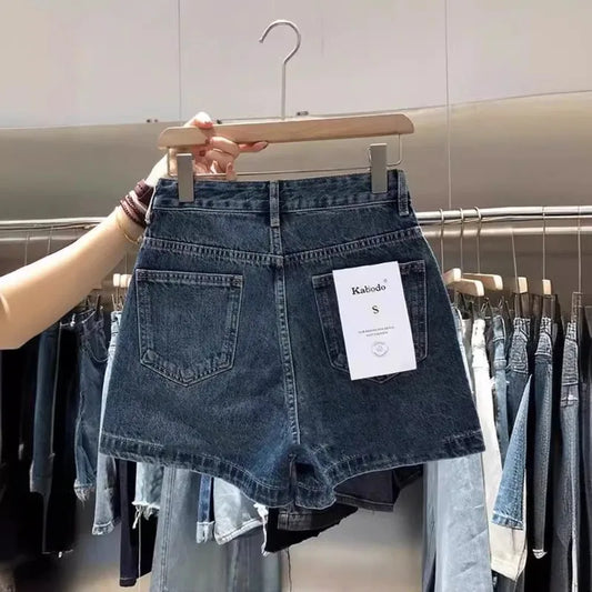 Adora Milano Denim Shorts Women's Trendy Versatile High-Waisted