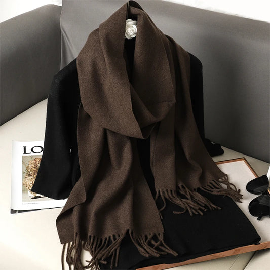 Adora Milano Winter Scarf For Women Long Warm Cashmere Scarves  Solid Lady Shawl Wrap Female Pashmina
