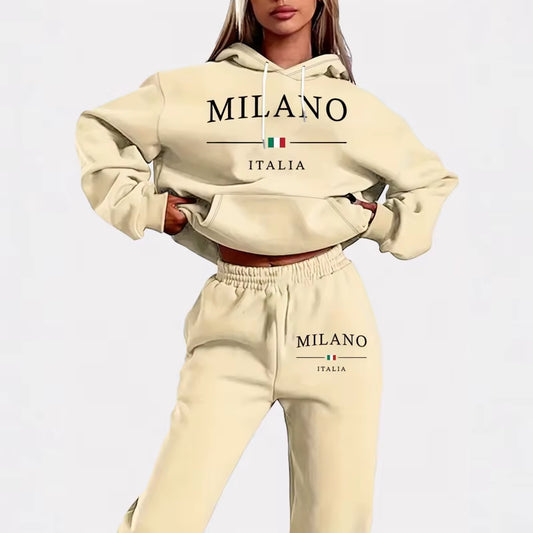 Women'S Y2K Jogging Two-Piece Hooded Set Tracksuit Fall Winter Comfortable Pantsuit Long-Sleeved Hoodie & Trousers Casual Sets