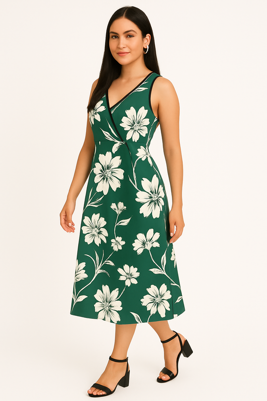 Adora Milano Green Sleeveless summer Dress