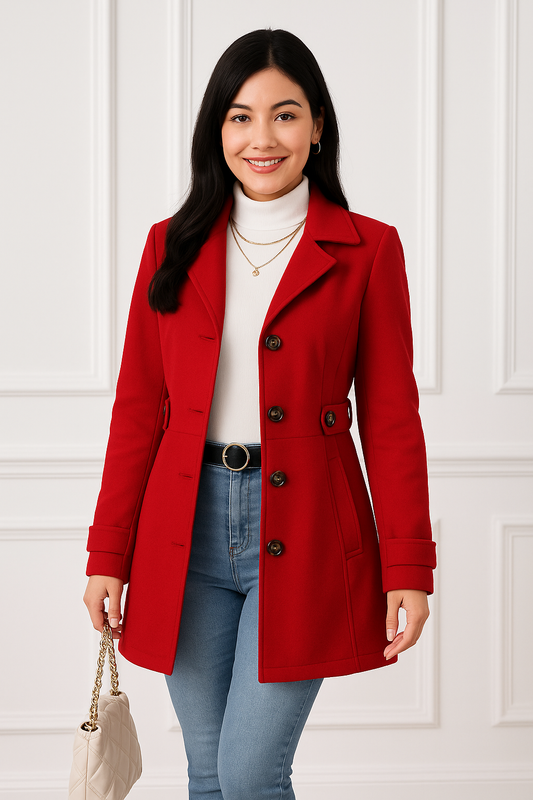 Adora Milano Button Up Long Sleeve Coat