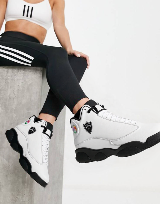 Adora Milano Serie 144 Black Sole High-Top Leather Basketball Sneakers