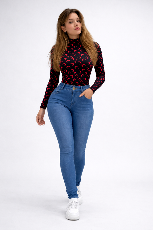 Adora Milano High-Waisted Slim Fit Jeans