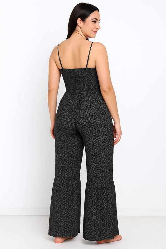 Adora Milano Floral Spaghetti Strap Wide Leg Jumpsuit
