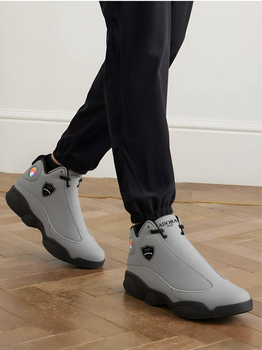 Adora Milano Serie 126 Black Sole High-Top Leather Basketball Sneakers